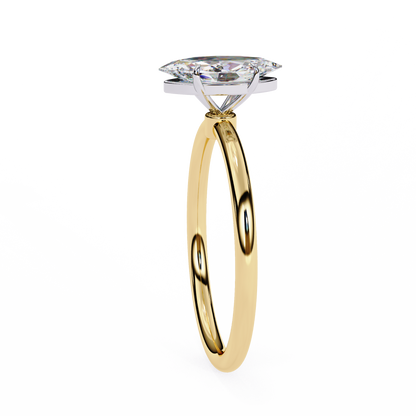 1.00 CT Marquise-Cut Lab-Grown Diamond Solitaire Engagement Ring in 14K Gold