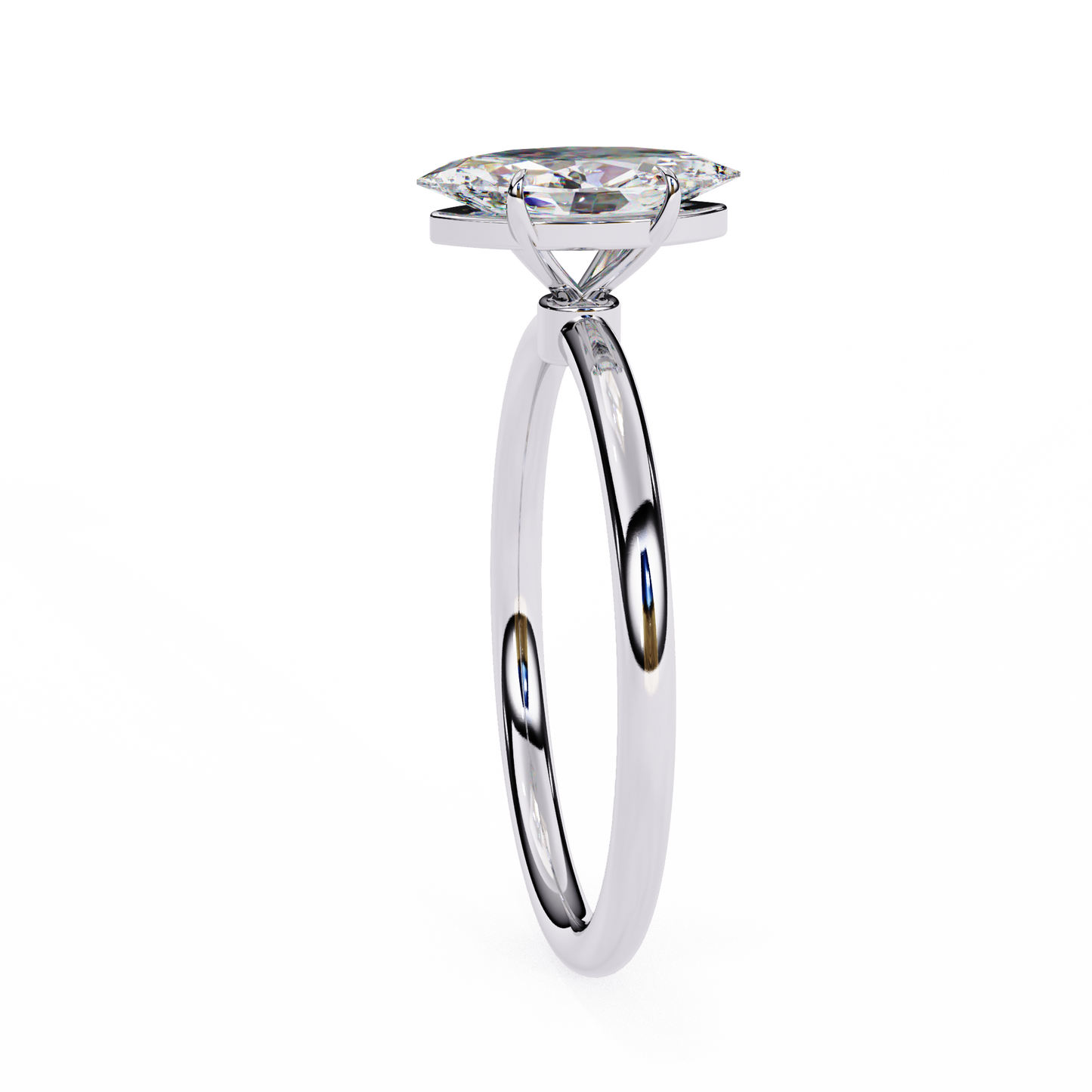 1.00 CT Marquise-Cut Lab-Grown Diamond Solitaire Engagement Ring in 14K Gold