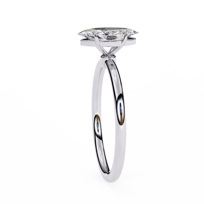 1.00 CT Marquise-Cut Lab-Grown Diamond Solitaire Engagement Ring in 14K Gold