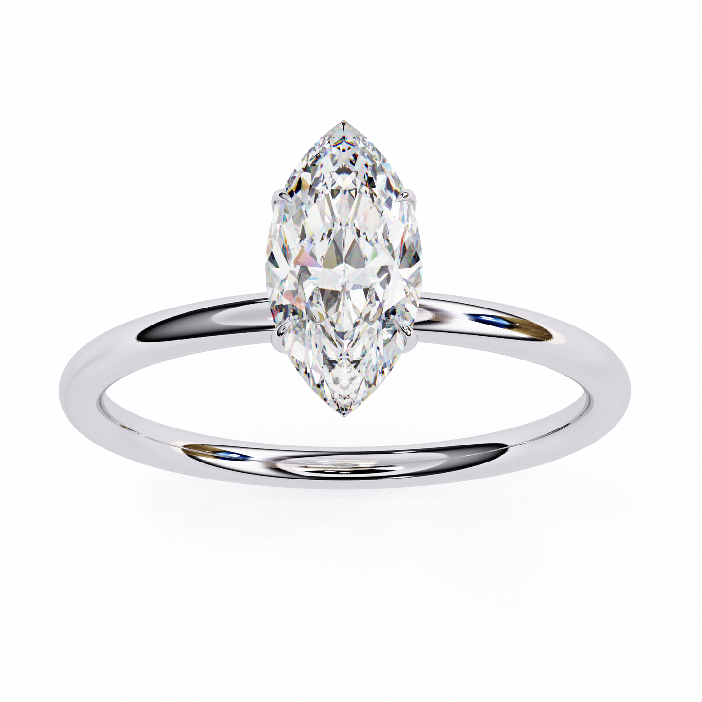 1.00 CT Marquise-Cut Lab-Grown Diamond Solitaire Engagement Ring in 14K Gold