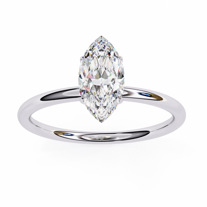 1.00 CT Marquise-Cut Lab-Grown Diamond Solitaire Engagement Ring in 14K Gold