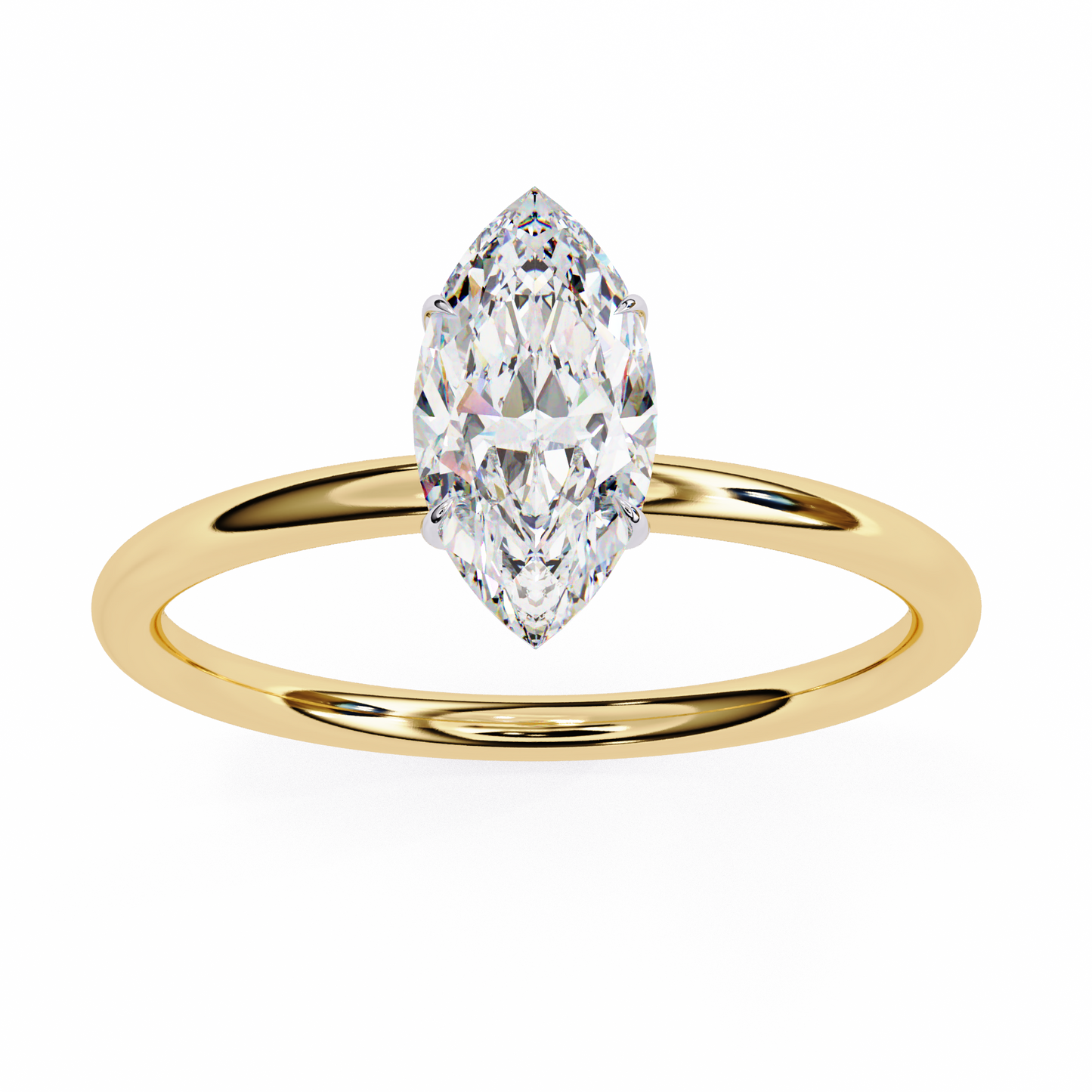 1.00 CT Marquise-Cut Lab-Grown Diamond Solitaire Engagement Ring in 14K Gold