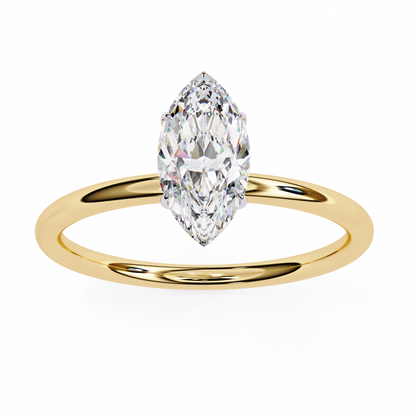 1.00 CT Marquise-Cut Lab-Grown Diamond Solitaire Engagement Ring in 14K Gold