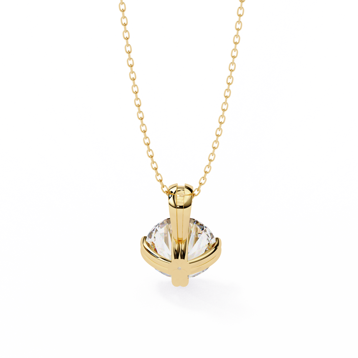2.00 CT Round Lab-Grown Diamond Double-Prong Solitaire Pendant Necklace in 14K Gold & Platinum
