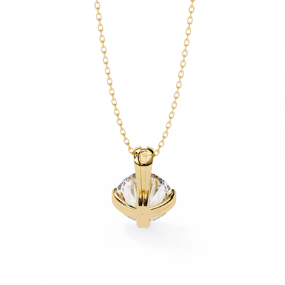 2.00 CT Round Lab-Grown Diamond Double-Prong Solitaire Pendant Necklace in 14K Gold & Platinum