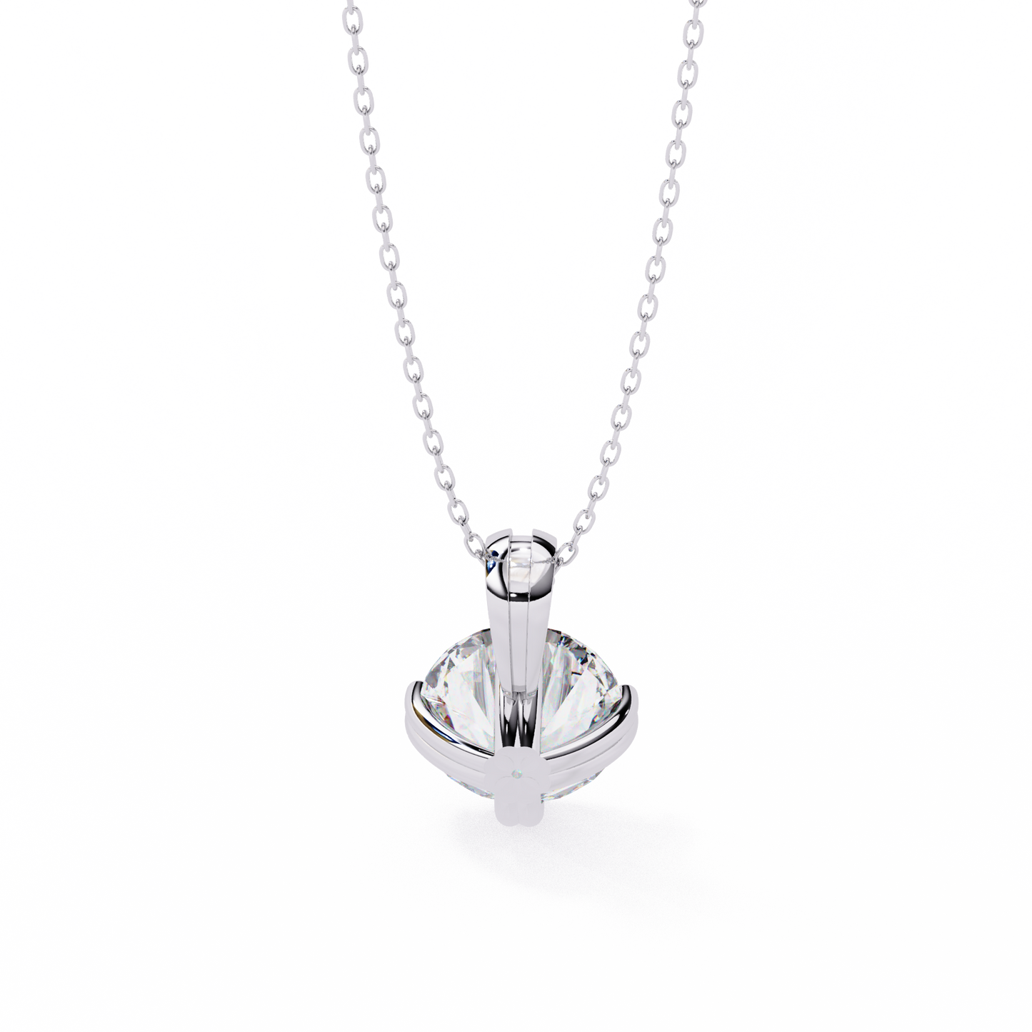 2.00 CT Round Lab-Grown Diamond Double-Prong Solitaire Pendant Necklace in 14K Gold & Platinum