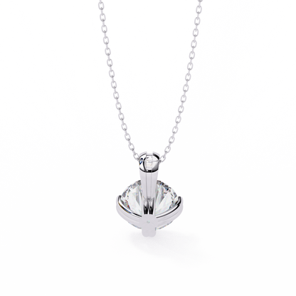 2.00 CT Round Lab-Grown Diamond Double-Prong Solitaire Pendant Necklace in 14K Gold & Platinum