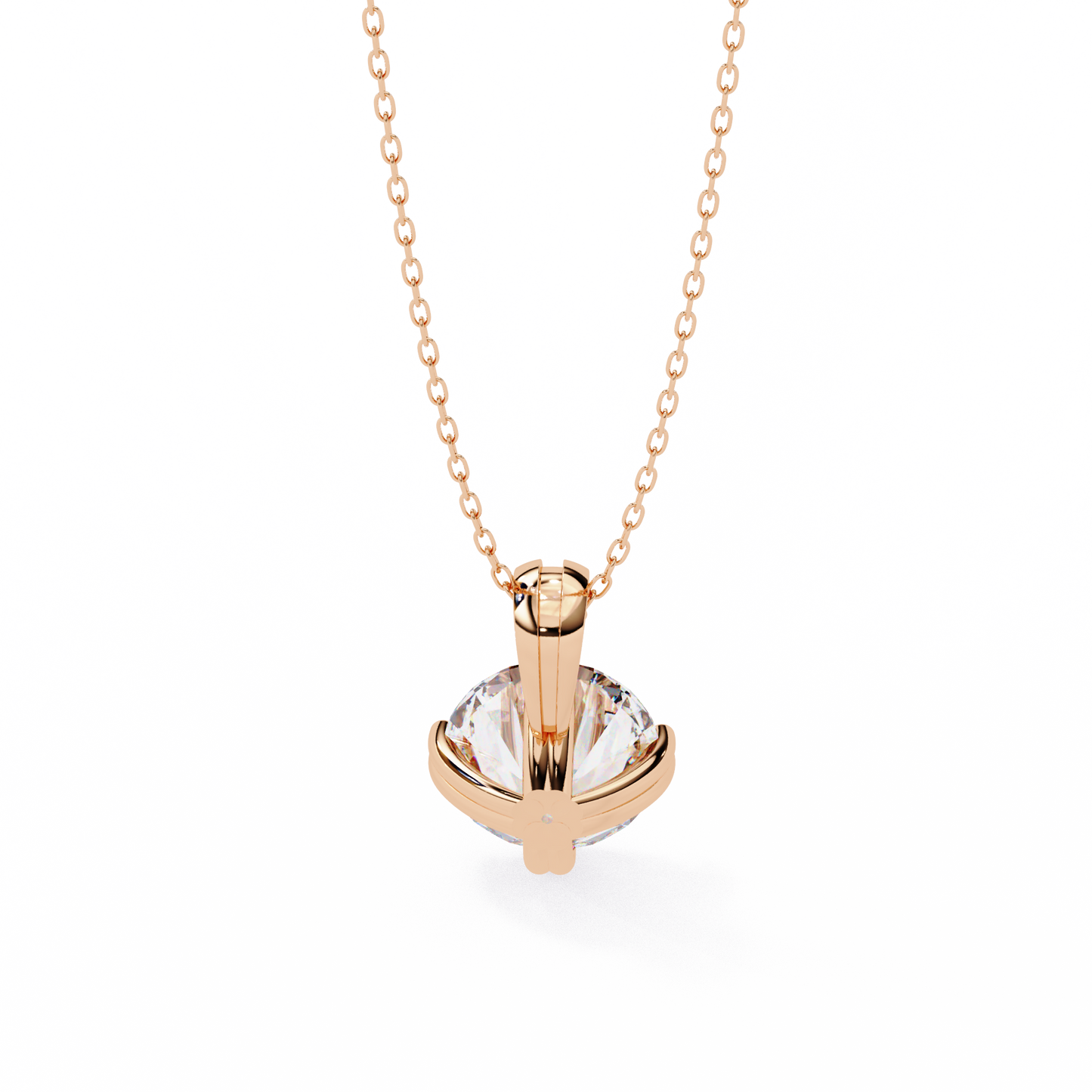 2.00 CT Round Lab-Grown Diamond Double-Prong Solitaire Pendant Necklace in 14K Gold & Platinum