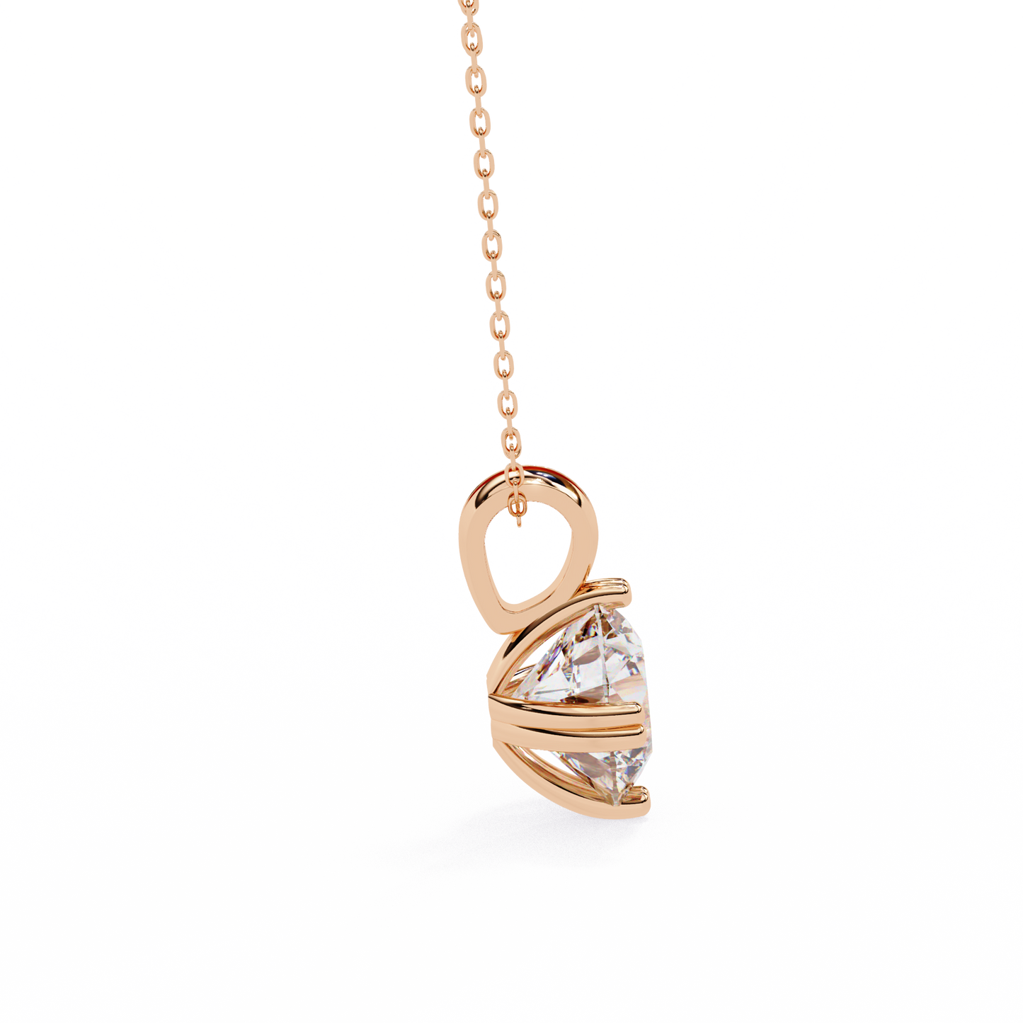 2.00 CT Round Lab-Grown Diamond Double-Prong Solitaire Pendant Necklace in 14K Gold & Platinum