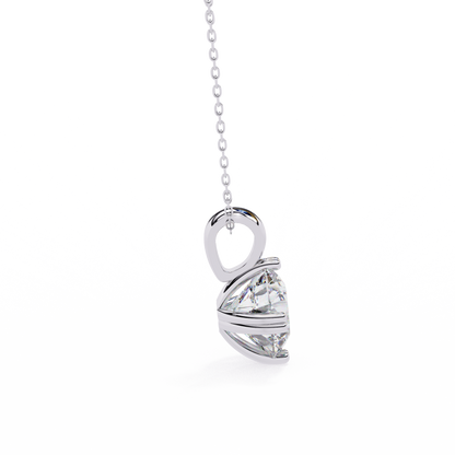 2.00 CT Round Lab-Grown Diamond Double-Prong Solitaire Pendant Necklace in 14K Gold & Platinum