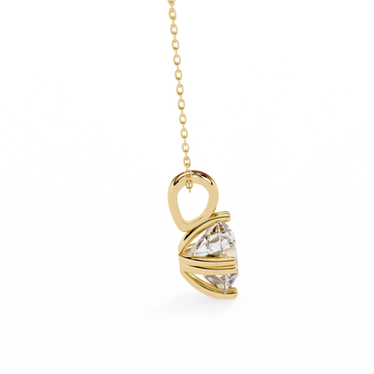 2.00 CT Round Lab-Grown Diamond Double-Prong Solitaire Pendant Necklace in 14K Gold & Platinum