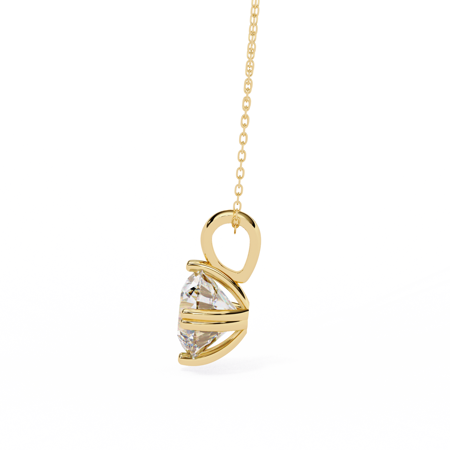 2.00 CT Round Lab-Grown Diamond Double-Prong Solitaire Pendant Necklace in 14K Gold & Platinum