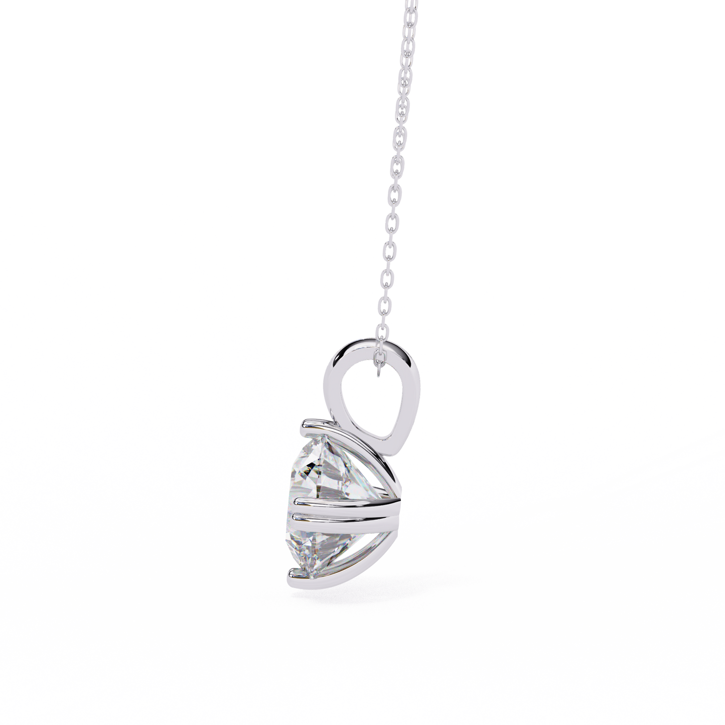2.00 CT Round Lab-Grown Diamond Double-Prong Solitaire Pendant Necklace in 14K Gold & Platinum