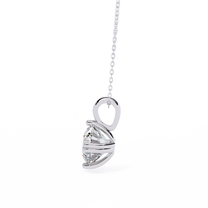 2.00 CT Round Lab-Grown Diamond Double-Prong Solitaire Pendant Necklace in 14K Gold & Platinum