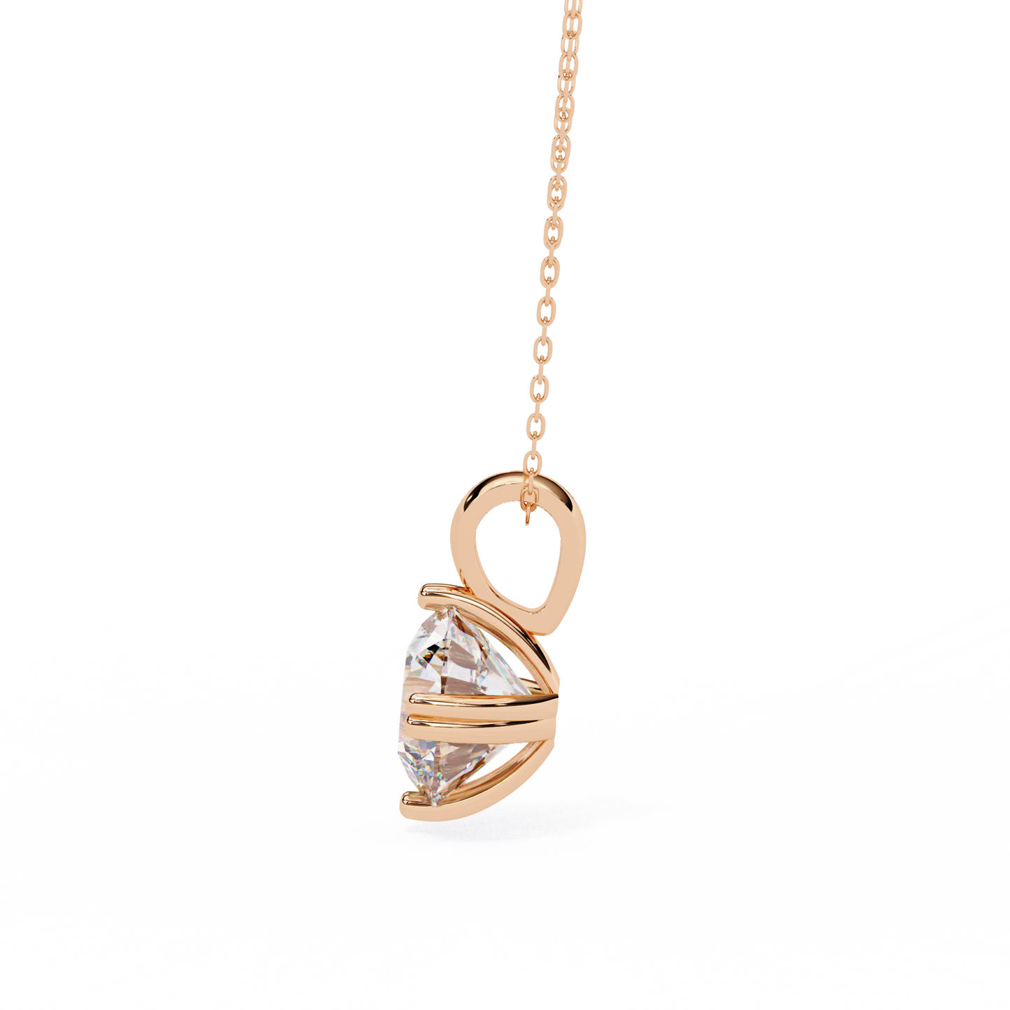 2.00 CT Round Lab-Grown Diamond Double-Prong Solitaire Pendant Necklace in 14K Gold & Platinum
