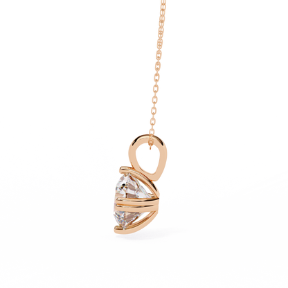 2.00 CT Round Lab-Grown Diamond Double-Prong Solitaire Pendant Necklace in 14K Gold & Platinum