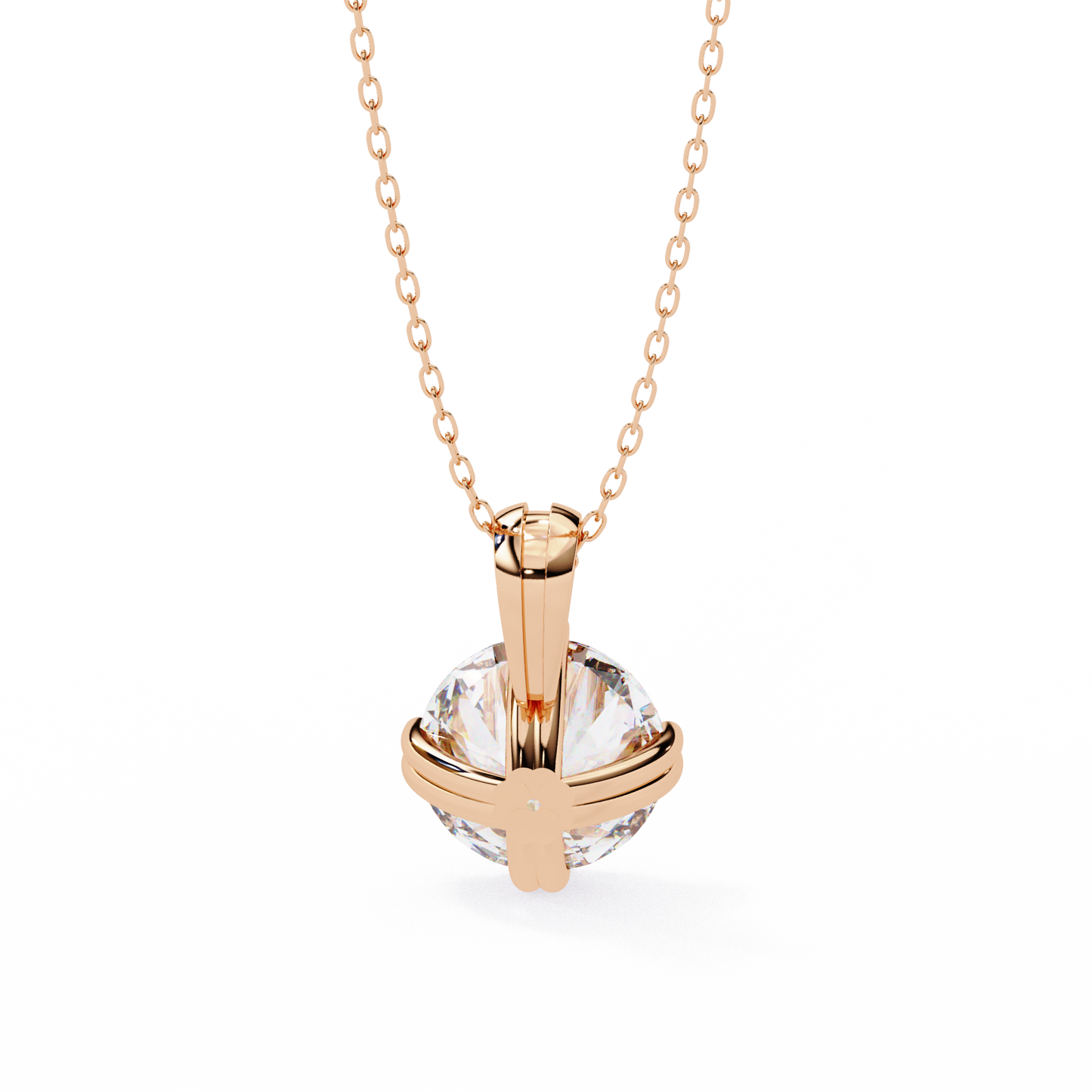 2.00 CT Round Lab-Grown Diamond Double-Prong Solitaire Pendant Necklace in 14K Gold & Platinum
