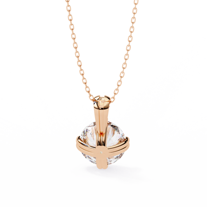 2.00 CT Round Lab-Grown Diamond Double-Prong Solitaire Pendant Necklace in 14K Gold & Platinum