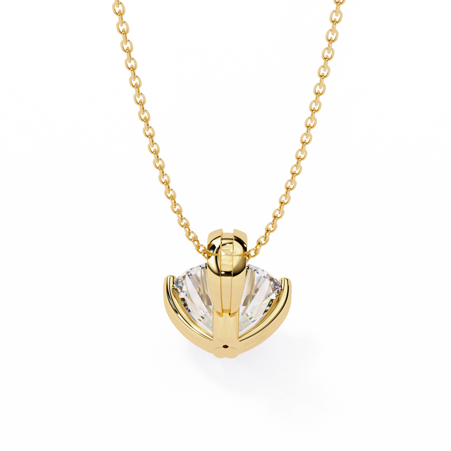 2.00 CT Round Lab-Grown Diamond Double-Prong Solitaire Pendant Necklace in 14K Gold & Platinum