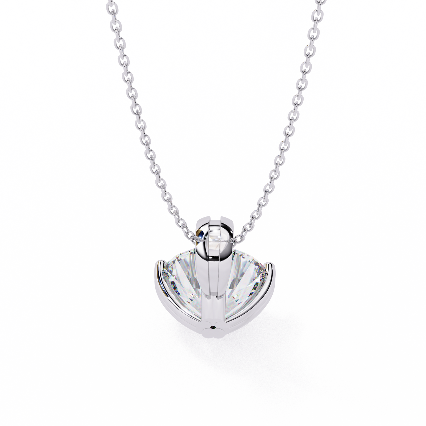 2.00 CT Round Lab-Grown Diamond Double-Prong Solitaire Pendant Necklace in 14K Gold & Platinum