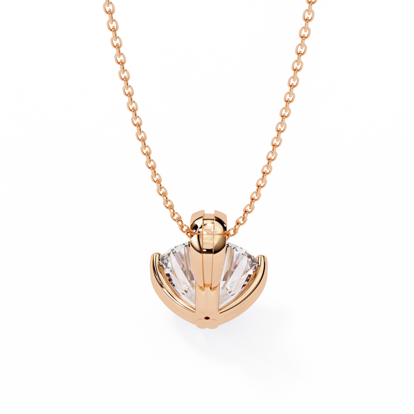 2.00 CT Round Lab-Grown Diamond Double-Prong Solitaire Pendant Necklace in 14K Gold & Platinum