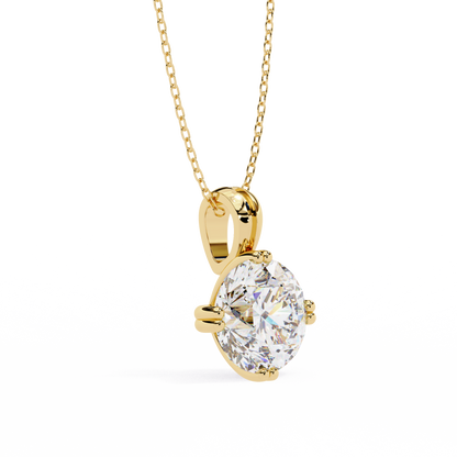 2.00 CT Round Lab-Grown Diamond Double-Prong Solitaire Pendant Necklace in 14K Gold & Platinum