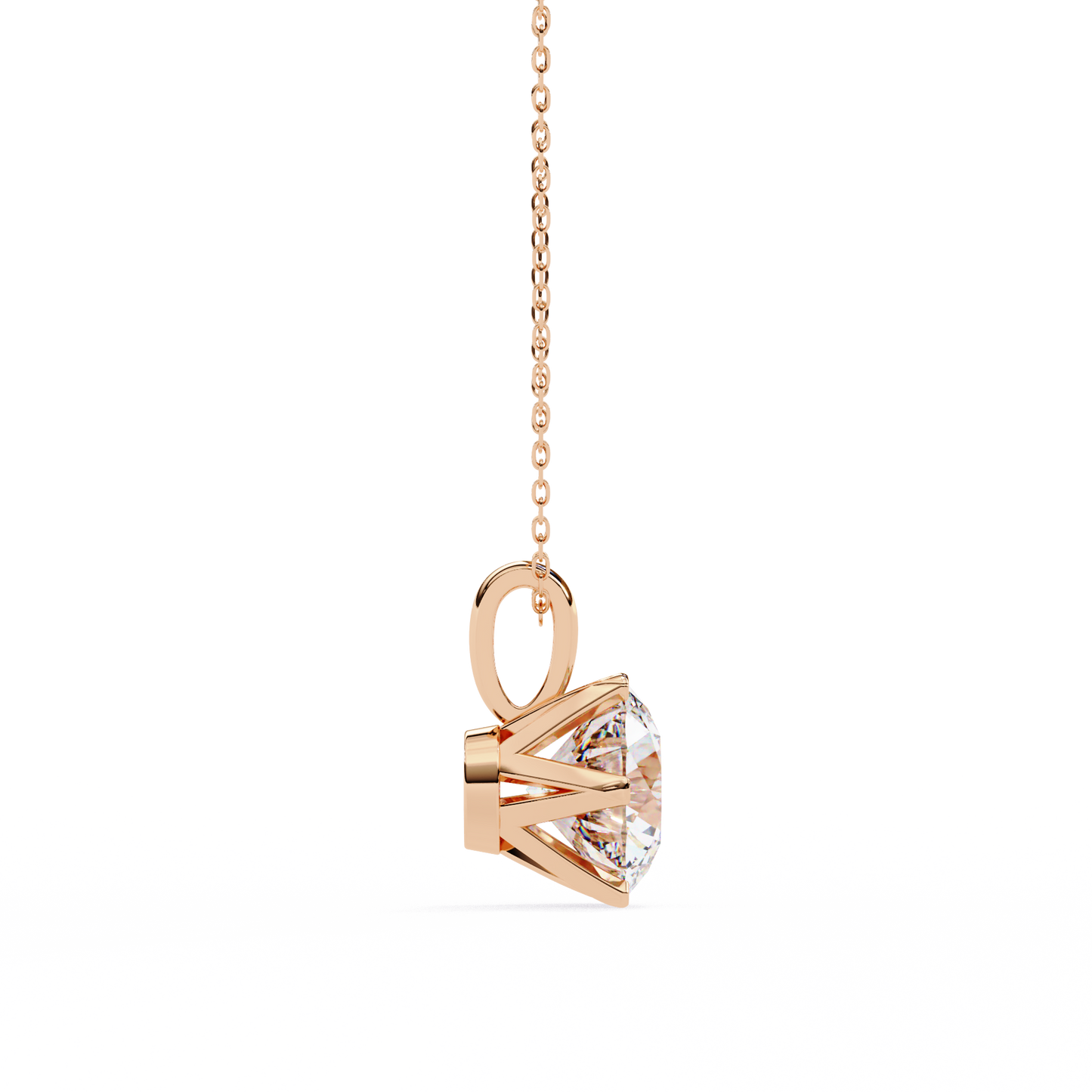 2.20 CT Round Lab-Grown Diamond Crown Solitaire Pendant Necklace in 14K Gold & Platinum