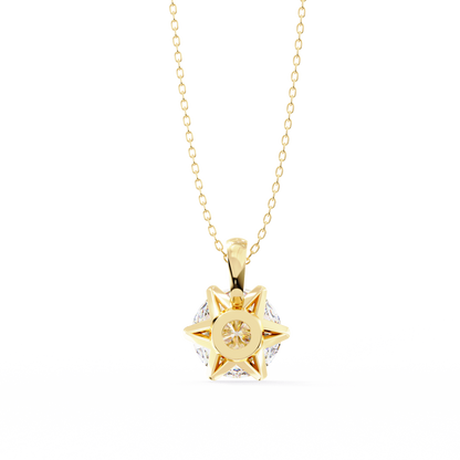 2.20 CT Round Lab-Grown Diamond Crown Solitaire Pendant Necklace in 14K Gold & Platinum