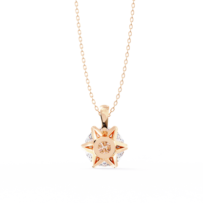 2.20 CT Round Lab-Grown Diamond Crown Solitaire Pendant Necklace in 14K Gold & Platinum