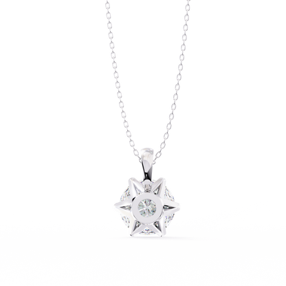 2.20 CT Round Lab-Grown Diamond Crown Solitaire Pendant Necklace in 14K Gold & Platinum