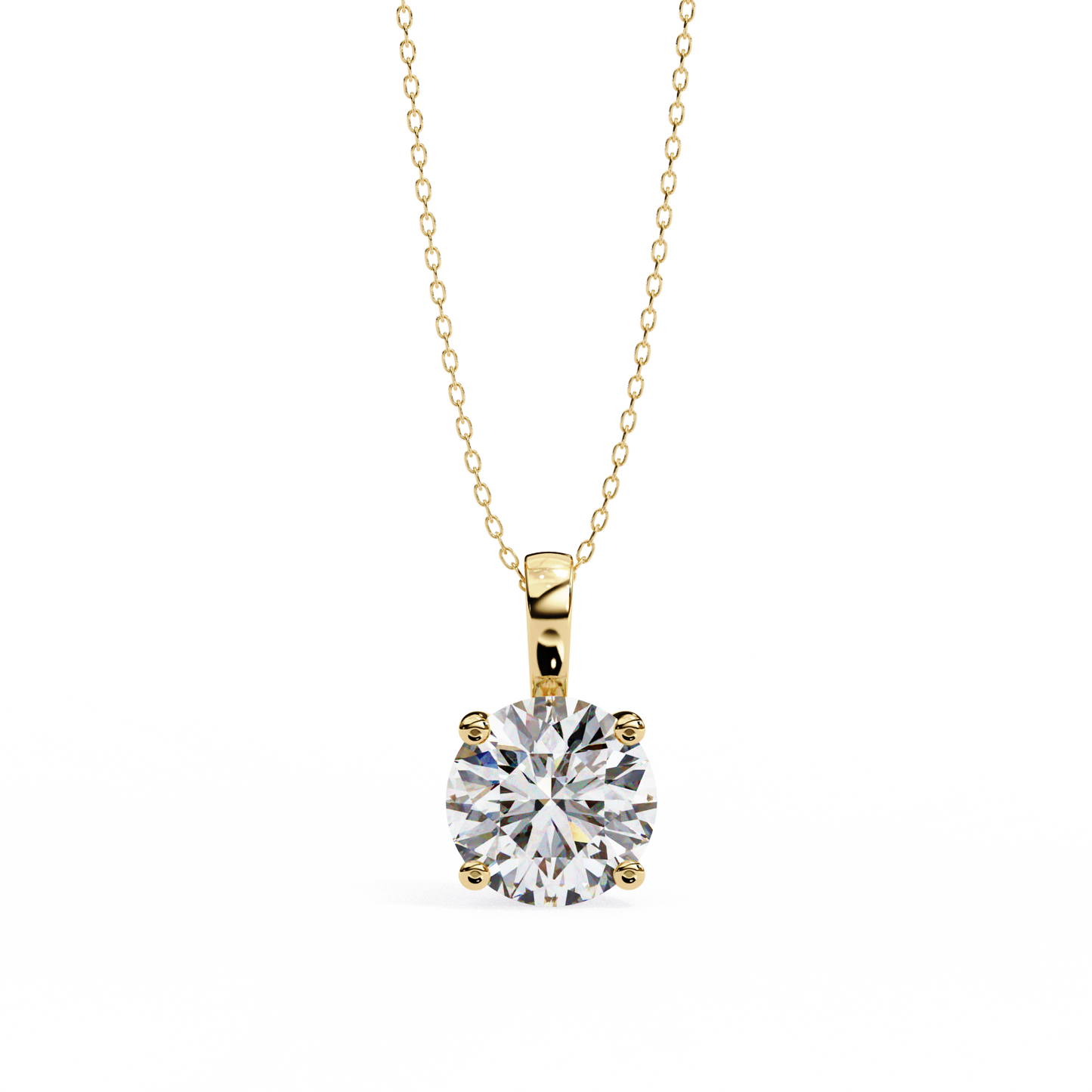 3.00 CT Cushion-Cut Lab-Grown Diamond Fleur-de-Lis Filigree Pendant Necklace in 14K Gold & Platinum