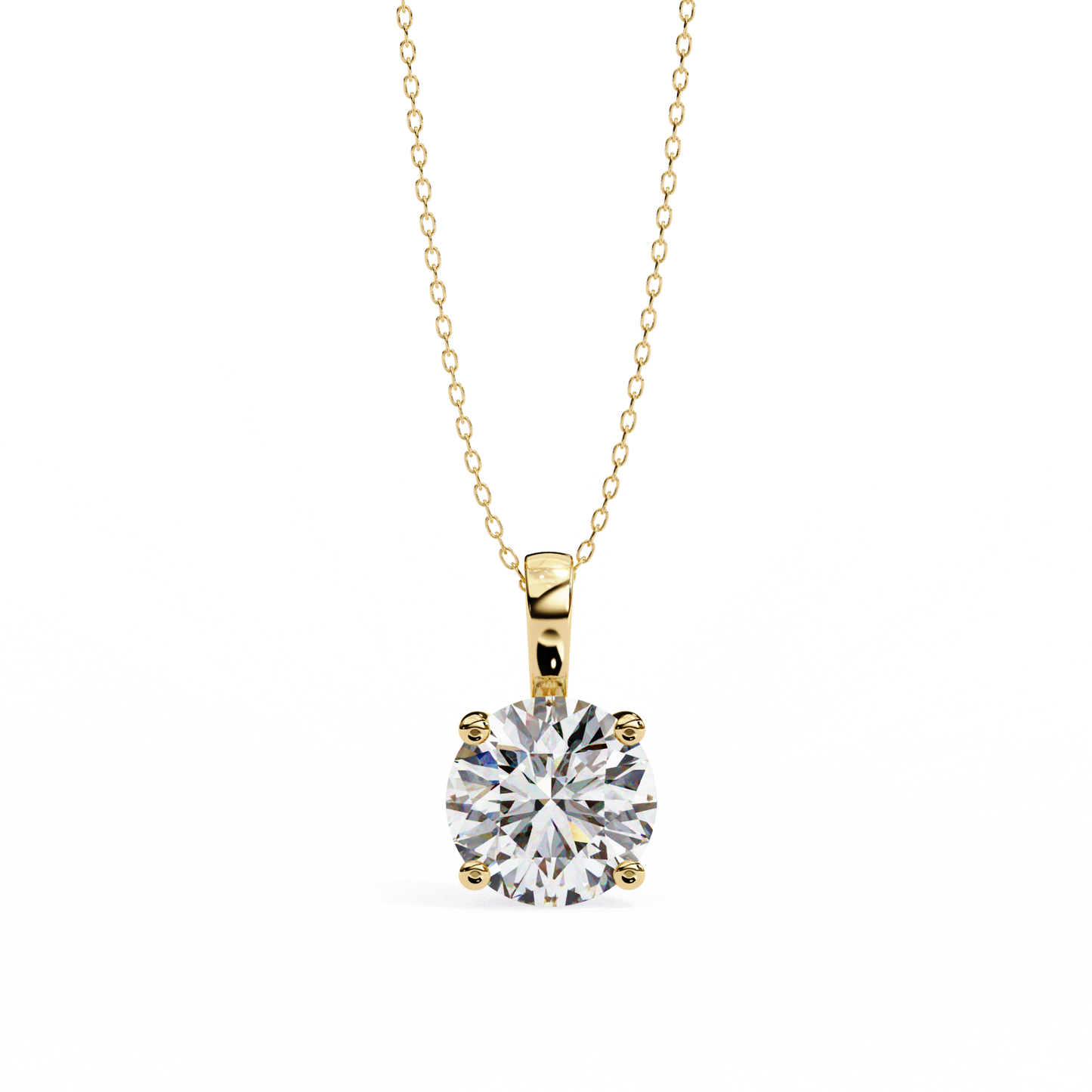 3.00 CT Cushion-Cut Lab-Grown Diamond Fleur-de-Lis Filigree Pendant Necklace in 14K Gold & Platinum
