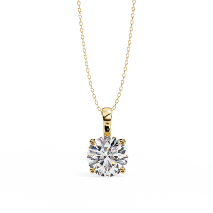 3.00 CT Cushion-Cut Lab-Grown Diamond Fleur-de-Lis Filigree Pendant Necklace in 14K Gold & Platinum