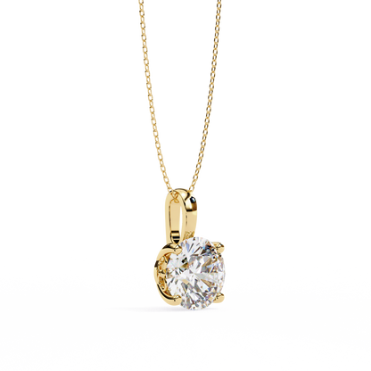3.00 CT Cushion-Cut Lab-Grown Diamond Fleur-de-Lis Filigree Pendant Necklace in 14K Gold & Platinum