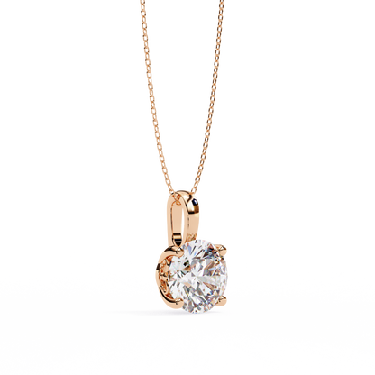 3.00 CT Cushion-Cut Lab-Grown Diamond Fleur-de-Lis Filigree Pendant Necklace in 14K Gold & Platinum