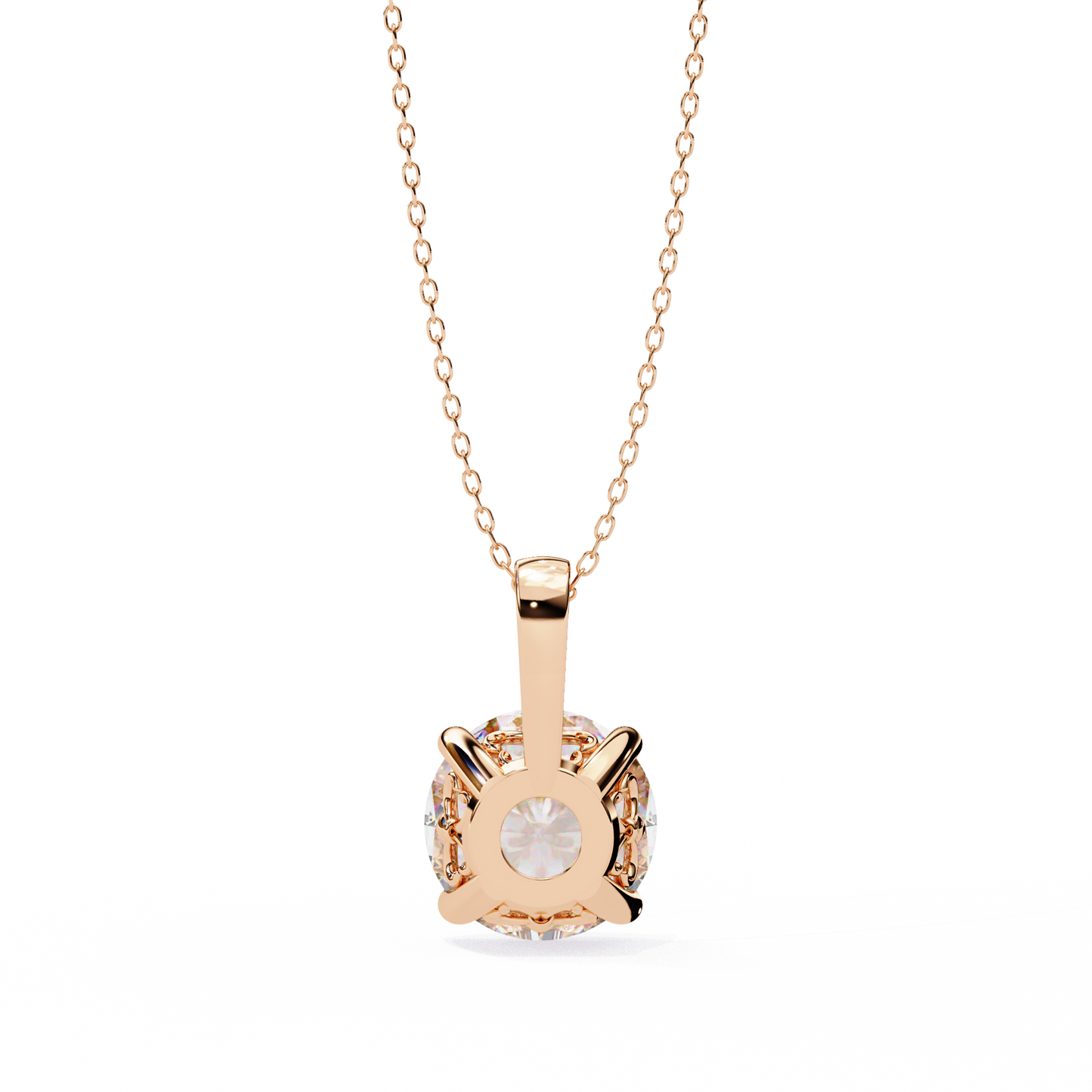 3.00 CT Cushion-Cut Lab-Grown Diamond Fleur-de-Lis Filigree Pendant Necklace in 14K Gold & Platinum