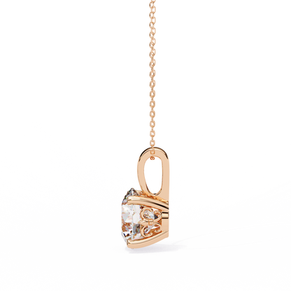 3.00 CT Cushion-Cut Lab-Grown Diamond Fleur-de-Lis Filigree Pendant Necklace in 14K Gold & Platinum