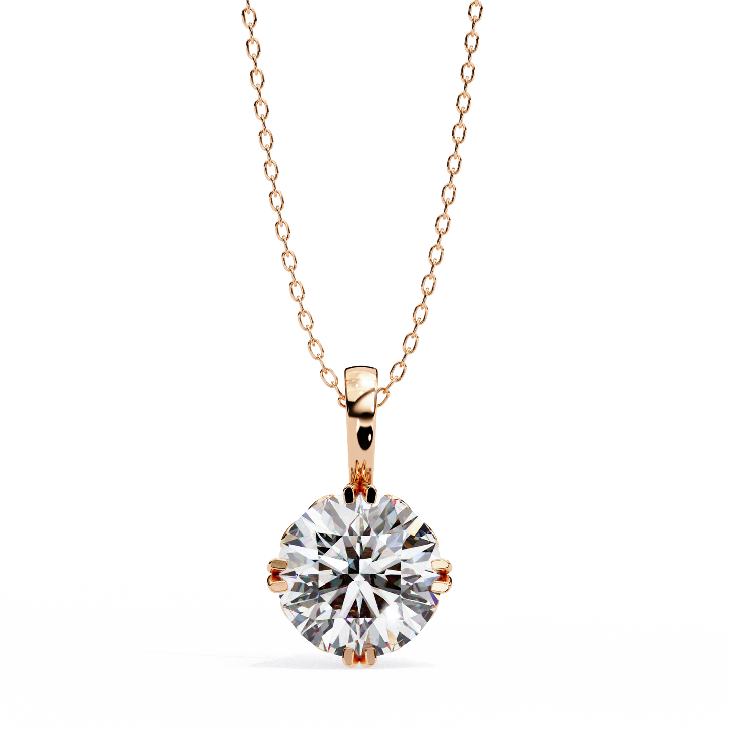 1.80 CT Round Lab-Grown Diamond Vintage Filigree Pendant Necklace in 14K Gold & Platinum