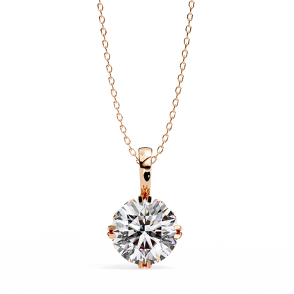 1.80 CT Round Lab-Grown Diamond Vintage Filigree Pendant Necklace in 14K Gold & Platinum
