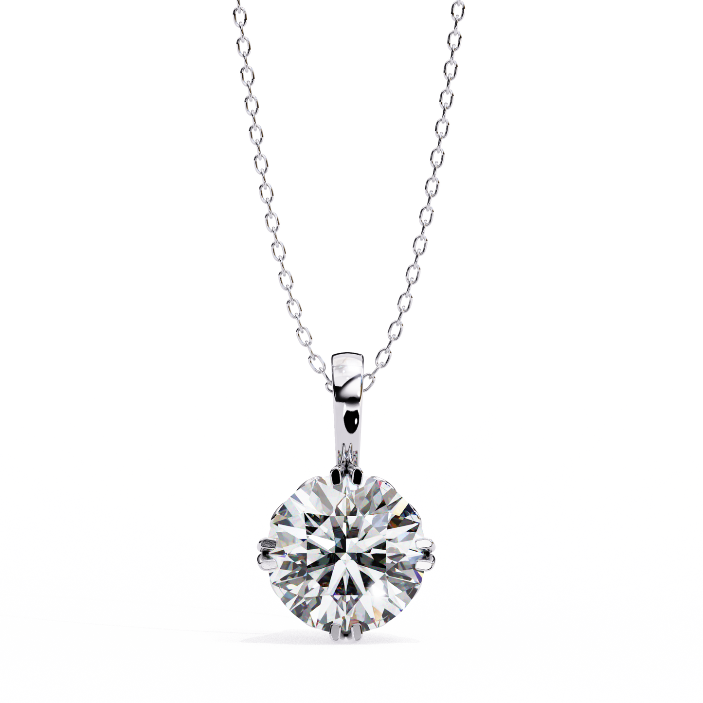 1.80 CT Round Lab-Grown Diamond Vintage Filigree Pendant Necklace in 14K Gold & Platinum