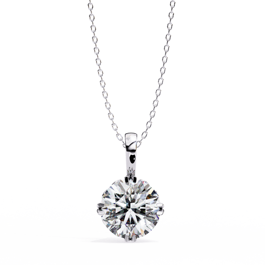 1.80 CT Round Lab-Grown Diamond Vintage Filigree Pendant Necklace in 14K Gold & Platinum