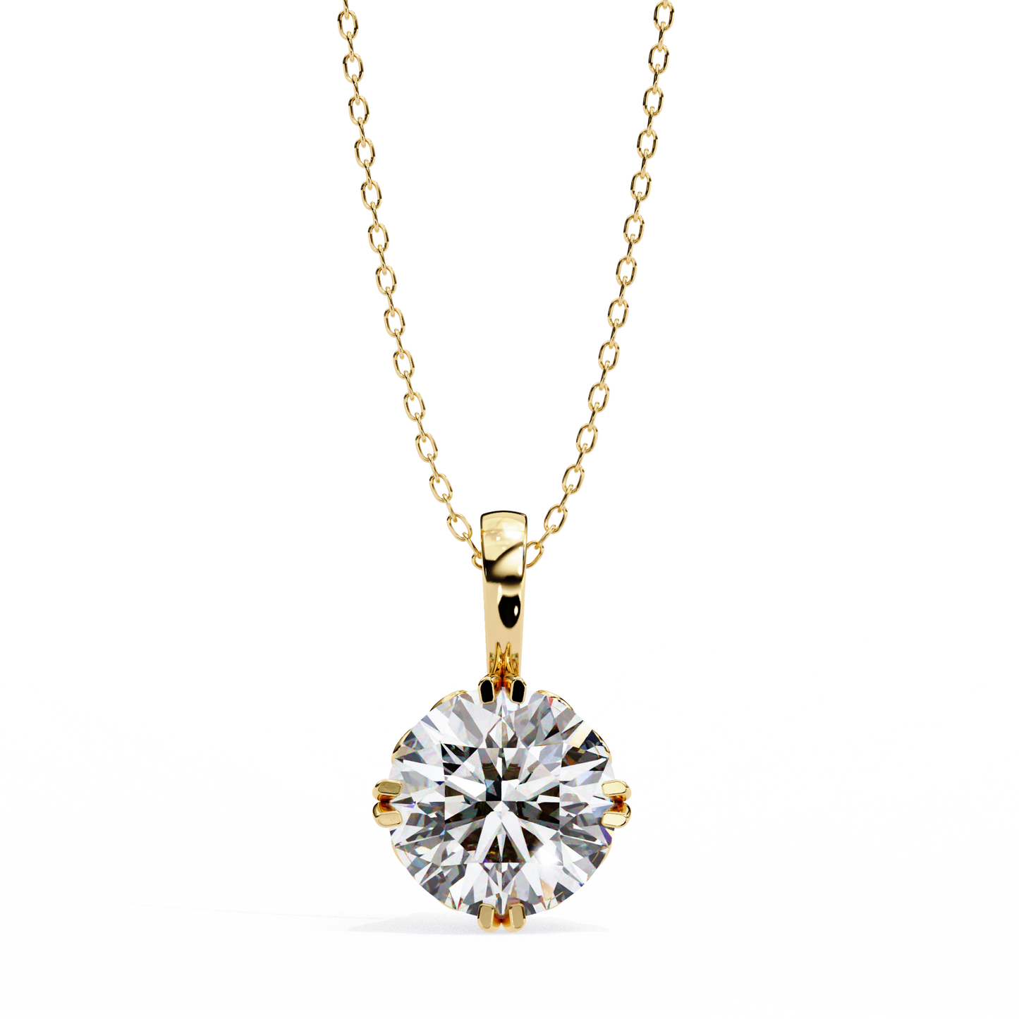 1.80 CT Round Lab-Grown Diamond Vintage Filigree Pendant Necklace in 14K Gold & Platinum
