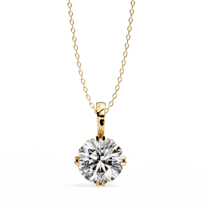 1.80 CT Round Lab-Grown Diamond Vintage Filigree Pendant Necklace in 14K Gold & Platinum