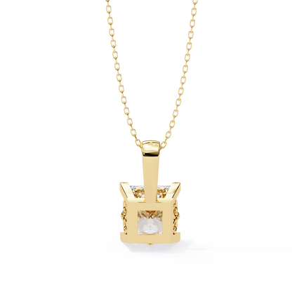 2.60 CT Princess-Cut Lab-Grown Diamond Filigree Pendant Necklace in 14K Gold & Platinum