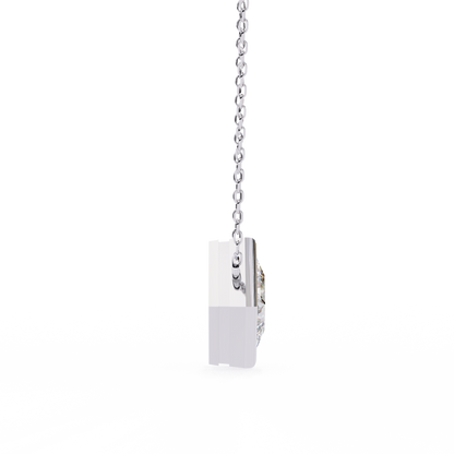 2.00 CT Princess-Cut Lab-Grown Diamond Bezel Pendant Necklace in 14K Gold & Platinum