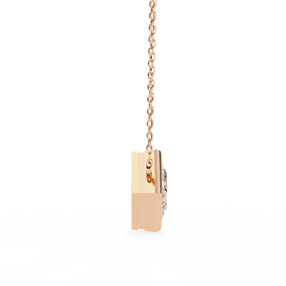 2.00 CT Princess-Cut Lab-Grown Diamond Bezel Pendant Necklace in 14K Gold & Platinum