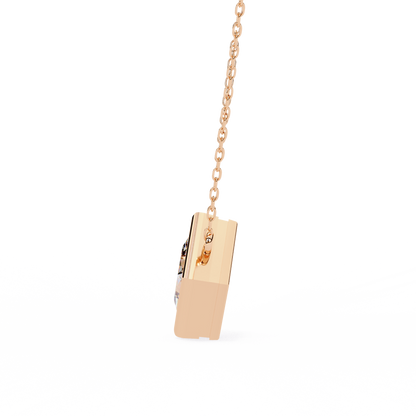 2.00 CT Princess-Cut Lab-Grown Diamond Bezel Pendant Necklace in 14K Gold & Platinum