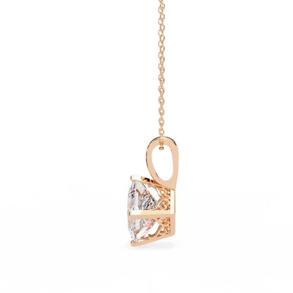 2.90 CT Princess-Cut Lab-Grown Diamond Pendant Necklace in 14K Gold & Platinum