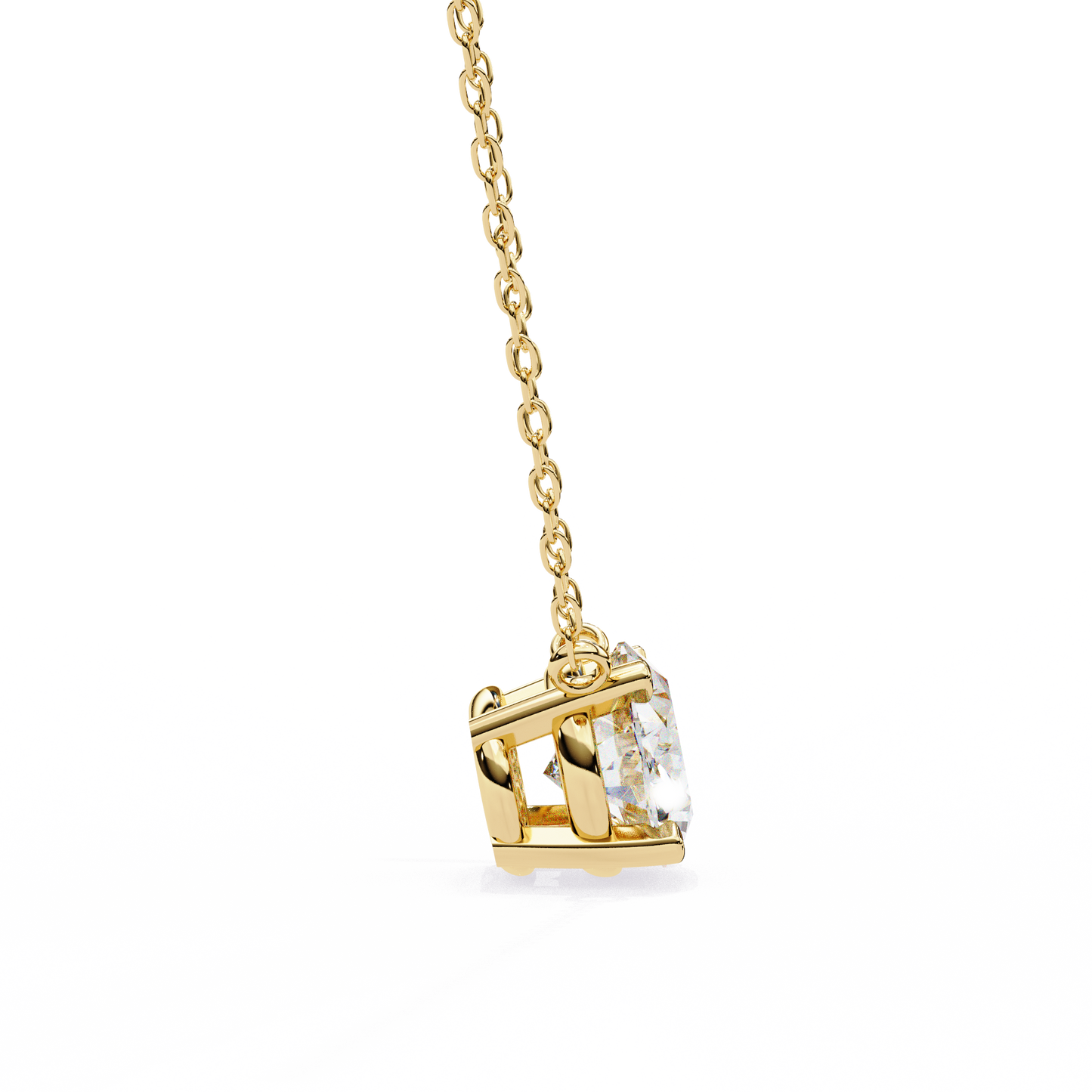 1.70 CT Oval Lab-Grown Diamond Solitaire Pendant Necklace in 14K Gold & Platinum