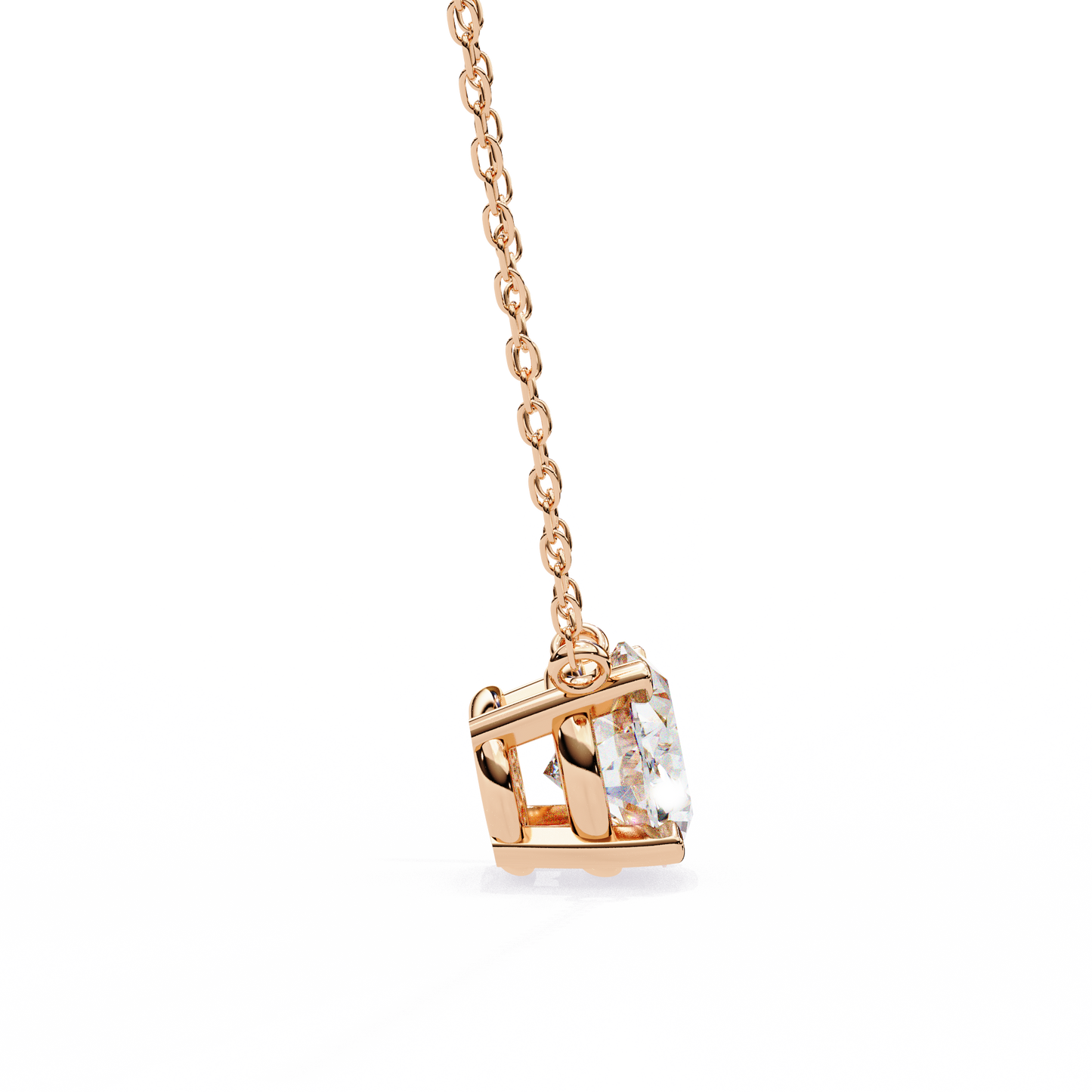 1.70 CT Oval Lab-Grown Diamond Solitaire Pendant Necklace in 14K Gold & Platinum